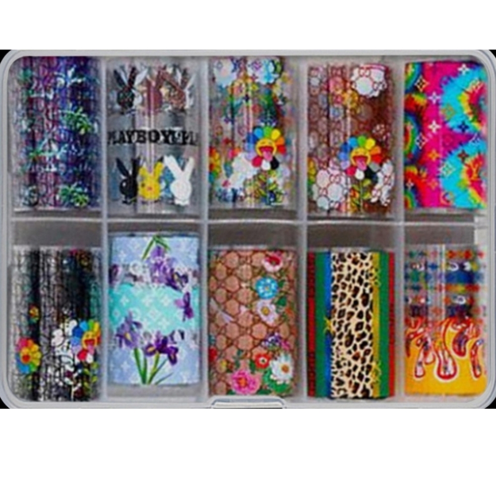 Luxury Designer Nail Art Transfer Foil (10 Rolls/Pcs)